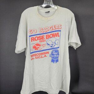 Vint Wisconsin Badgers Shirt Gray NCAA Football Rose Bowl 90s shirt